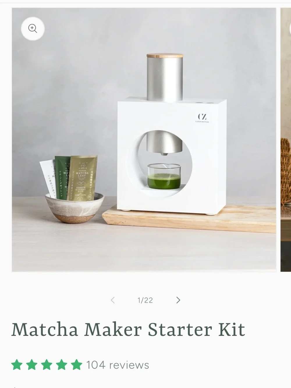 Cuzen Matcha Maker Starter Kit - White ( tea not included ) New in box